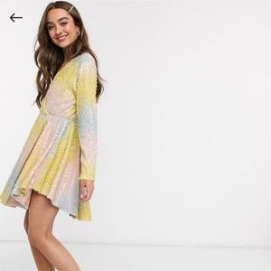 Collective the Label Petite Mini Ombré Wrap dress